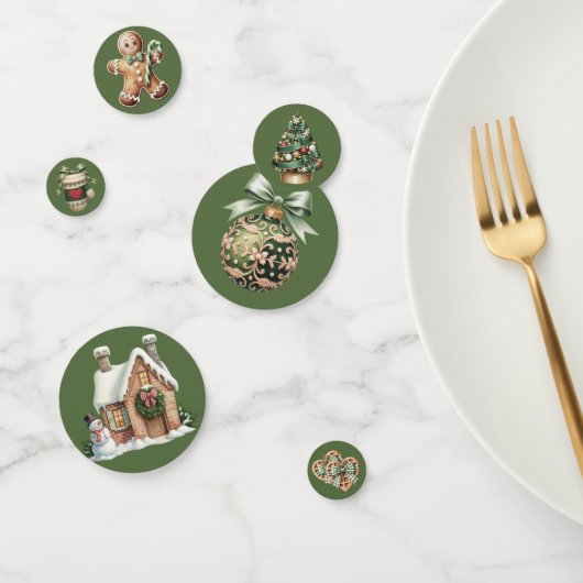 CUTE GREEN HOLIDAY CHRISTMAS PLAID THEME CONFETTI (Groep)