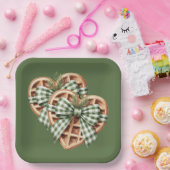 CUTE GREEN HOLIDAY CHRISTMAS PLAID THEME PAPIEREN BORDJE (Feest)