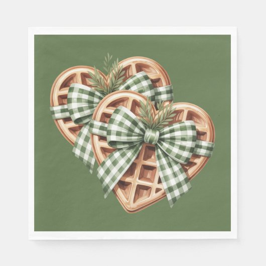 CUTE GREEN HOLIDAY CHRISTMAS PLAID THEME SERVET (Voorkant)