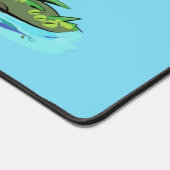 Cute green hongkikker cartoon illustratie bureaumat (Hoek)