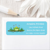 Cute green hongkikker cartoon illustratie etiket (Insitu)