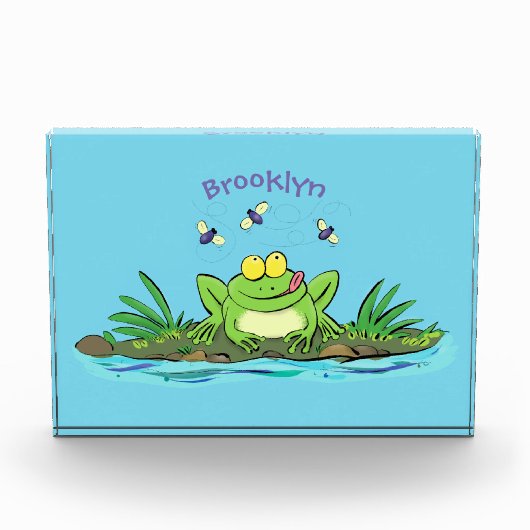 Cute green hongkikker cartoon illustratie fotoblokken (Voorkant)