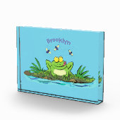 Cute green hongkikker cartoon illustratie fotoblokken (Rechts)