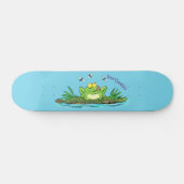 Cute green hongkikker cartoon illustratie persoonlijk skateboard (Horizontaal)