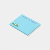 Cute green hongkikker cartoon illustratie post-it® notes (Schuin)
