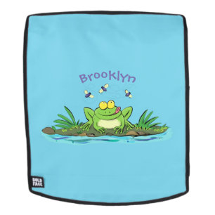 Cute green hongkikker cartoon illustratie rugtassen