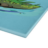 Cute green hongkikker cartoon illustratie snijplank (Hoek)