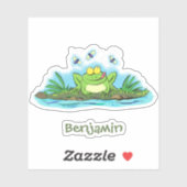 Cute green hongkikker cartoon illustratie sticker (Vel)