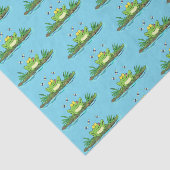 Cute green hongkikker cartoon illustratie tissuepapier (Detail)