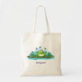 Cute green hongkikker cartoon illustratie tote bag (Voorkant)