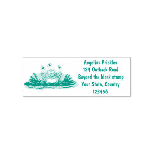 Cute green hongkikker cartoon illustratie zelfinktende stempel