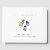 Cute Green Ink Blue Boy schoft Baby shower Gastenboek (Voorkant)