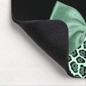 Cute Green Jaguar Print Girly Jade Bow en Name Muismat (Hoek)