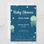 Cute Green Jellyfish Neutraal Baby shower Kaart (Voorkant)