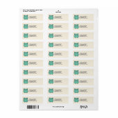 Cute Green Kawaii Hamster Return Address Etiket (Full Sheet)