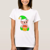Cute green kerst elf t-shirt (Voorkant)