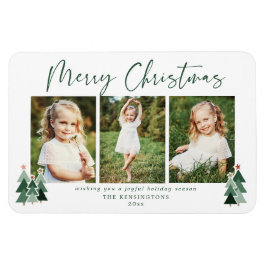 Cute Green Kerstbomen Holiday 3 Foto Magneet