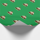 Cute Green Kerstdeding-wrappingpapier Cadeaupapier (Hoek)