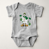 Cute Green Kerstmis Snowman Romper (Voorkant)