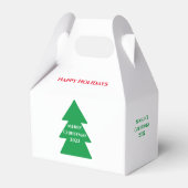 Cute Green Kersttree Celebration Dog Holiday Bedankdoosjes (Achterkant)