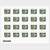 Cute Green Kinderen Foto Birthday Hartelijk dank Vierkante Sticker (Vel)