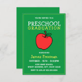 Cute Green Kinderen Kindergarten Afstuderen Kaart (Voorkant / Achterkant)