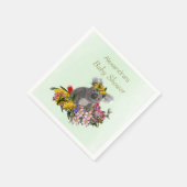 Cute Green Koala Wildflower Baby shower Servet (Hoek)