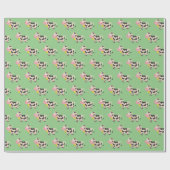 Cute Green Koe Kinder Gift Cadeaupapier (Vlak)