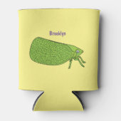 Cute green leaf hopper insect cartoon blikjeskoeler (Voorkant)