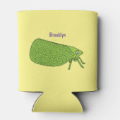 Cute green leaf hopper insect cartoon blikjeskoeler (Achterkant)