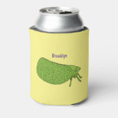 Cute green leaf hopper insect cartoon blikjeskoeler (Blikje Achterkant)