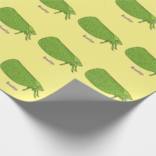 Cute green leaf hopper insect cartoon cadeaupapier
