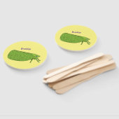 Cute green leaf hopper insect cartoon handwaaier (Niet-gemonteerd)