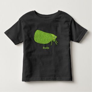 Cute green leaf hopper insect cartoon kinder shirts