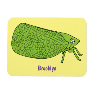 Cute green leaf hopper insect cartoon magneet