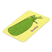 Cute green leaf hopper insect cartoon magneet (Linkerzijde)