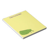 Cute green leaf hopper insect cartoon notitieblok (Schuin)