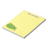 Cute green leaf hopper insect cartoon notitieblok (Linkerzijde)
