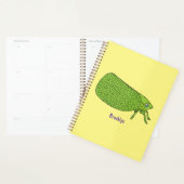 Cute green leaf hopper insect cartoon planner (Display)
