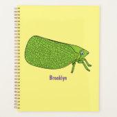 Cute green leaf hopper insect cartoon planner (Voorkant)
