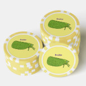 Cute green leaf hopper insect cartoon poker chips (Opstapeling)