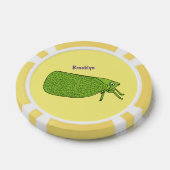 Cute green leaf hopper insect cartoon poker chips (Enkel)