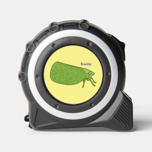 Cute green leaf hopper insect cartoon rolmaat (Voorkant)