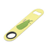 Cute green leaf hopper insect cartoon speed flessenopener (Voorkant Gekanteld)