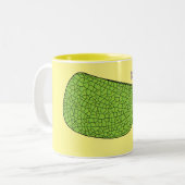 Cute green leaf hopper insect cartoon tweekleurige koffiemok (Voorkant links)