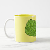 Cute green leaf hopper insect cartoon tweekleurige koffiemok (Links)