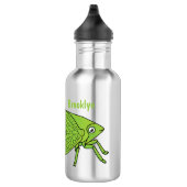 Cute green leaf hopper insect cartoon waterfles (Rechts)
