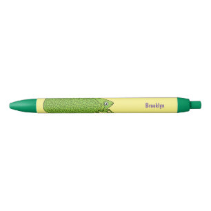 Cute green leaf hopper insect cartoon zwarte inkt pen