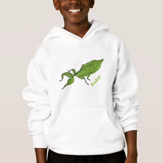 Cute green leaf insect cartoon (Voorkant)