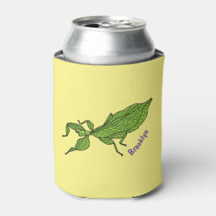 Cute green leaf insect cartoon blikjeskoeler